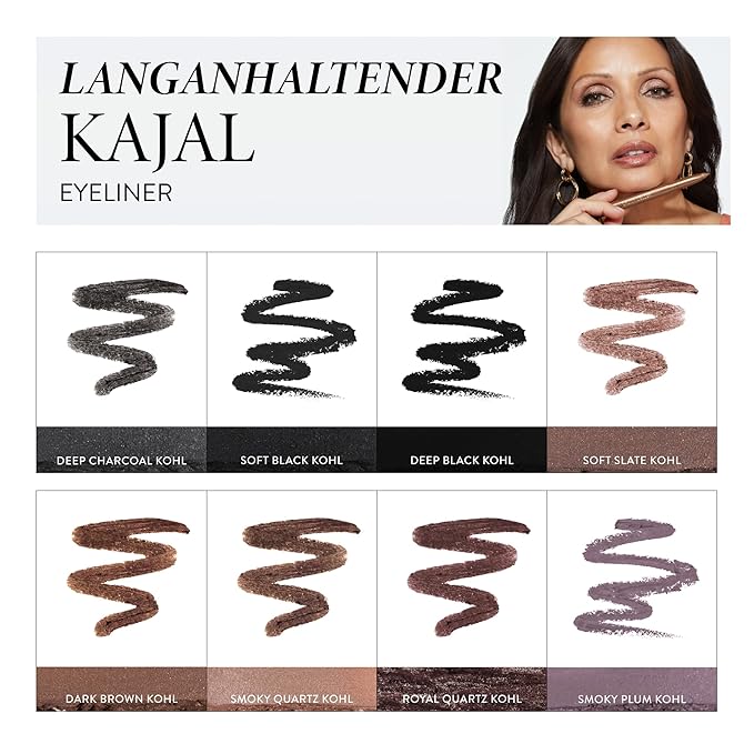 LAURA GELLER NEW YORK Kajal Longwear Kohl Eyeliner Pencil - Royal Quartz - Caffeine and Vitamin E - Smooth & Blendable Liner - Built-In Sharpener