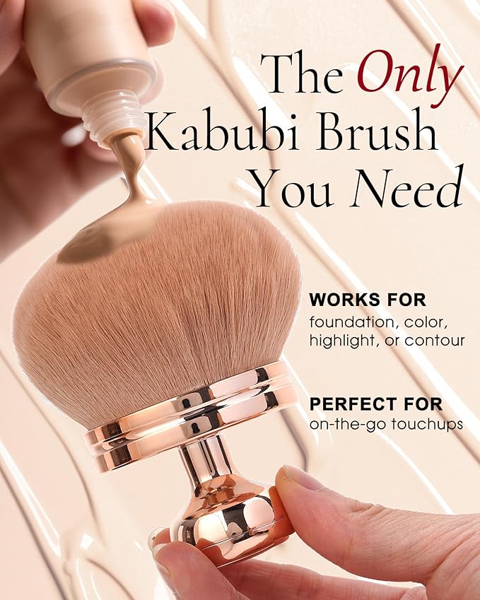 Blend & Blur Extra Large Body Makeup Brush for Self Tanner Tanning Lotion Sunscreen Applicator for Back Leg Makeup, Kabuki Foundation Brush for Liquid Cream Bronzer Brush for Cheeks Face Blush Brush