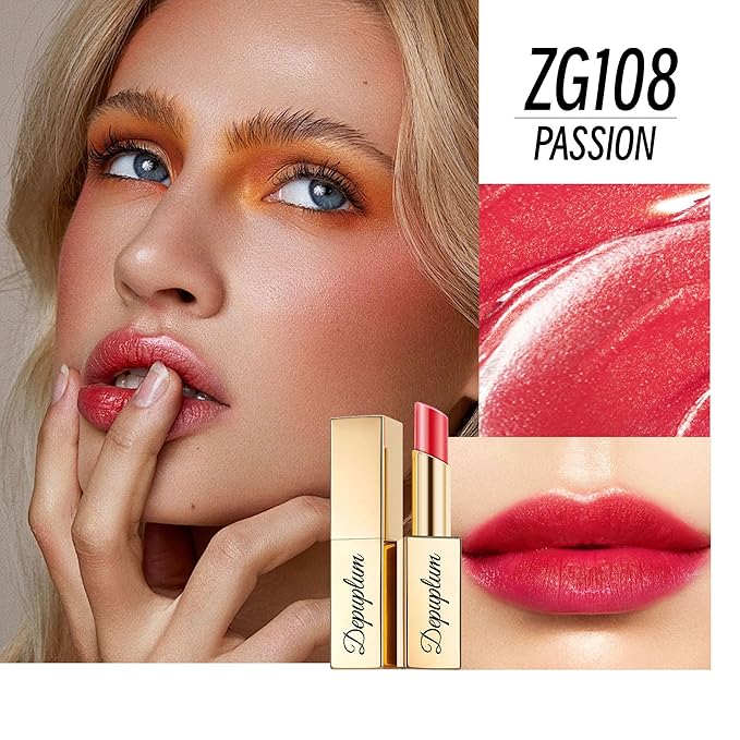 Red Berry Purple Lipstick Set for Women Shimmer Tinted Lip Balm Hydrating Moisturizing Lipstick Cruelty Free Lip Makeup, DM108/109/122