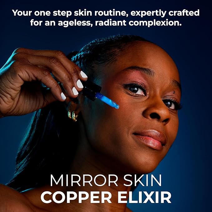 Copper Peptides Face Serum - Boost Collagen & Cell Renewal - Firm, Tone & Glow - Shea Butter, Witch Hazel & Apple Stem Cells - Facial Skin Care Products, Beauty & Self Care - (.5 fl oz)