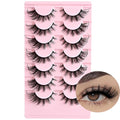FARRED Cat Eye Lashes Natural Fox Eyelashes D Curl Wispy False Lash Strips Volume Cateye Fake Eyelash Medium Length Russian Strip Lashes Natural Look Full Pestañas Sets for MUA and Beginners Makeup