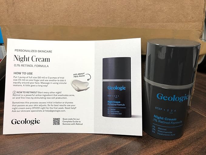 Geologie Retinol Anti-Aging Face Cream for Sensitive Skin | Beginner-Friendly .1% Retinol Formula | Effective Results | Reduces Wrinkles | For Men & Women