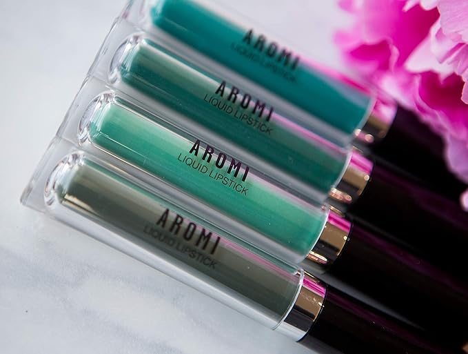 Aromi Teal Matte Liquid Lipstick - Turquoise, Blue Green Lip Color, Vegan and Cruelty-free Makeup, Waterproof, Long-lasting (Mermaid Vibes)