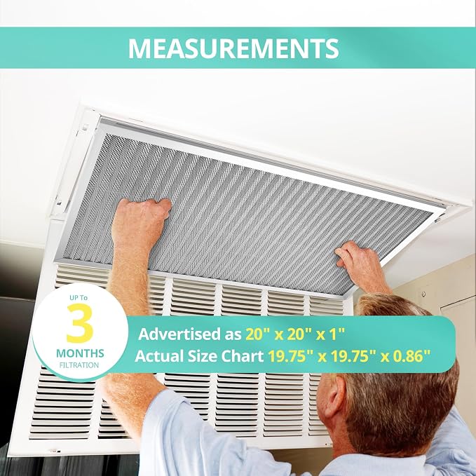 20x20x1 Electrostatic Air Filter, Washable & Reusable Aluminum AC/HVAC Furnace - Image 2