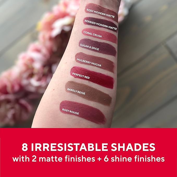 Mirabella - Sealed with a Kiss Full-Coverage Moisturizing Lipstick, Richly Pigmented, Creamy Lip Makeup, Hydrating Mineral-Based Lip Color with Antioxidant Vitamin E, Shine Shades, Mulberry Mocha