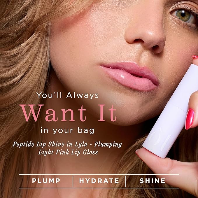 Cote Beauty's Peptide Lip Shine in Lyla, Ultra Hydrating & Long-Lasting Coral Plumping Lip Gloss for Women with Hyaluronic Acid, Shea Butter & Jojoba Oil, Vegan & Cruelty-Free, 0.12 Fl Oz