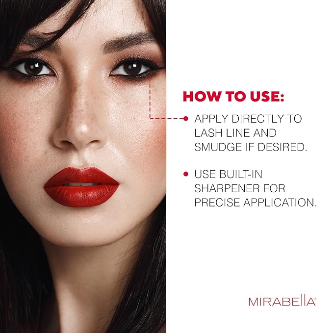 Mirabella Eye Definer & Antioxidant Infused Cream Eye liner - Ultra Pigmented Gel Eyeliner Pencil with Retractable Design, Sharpener Included - Prune