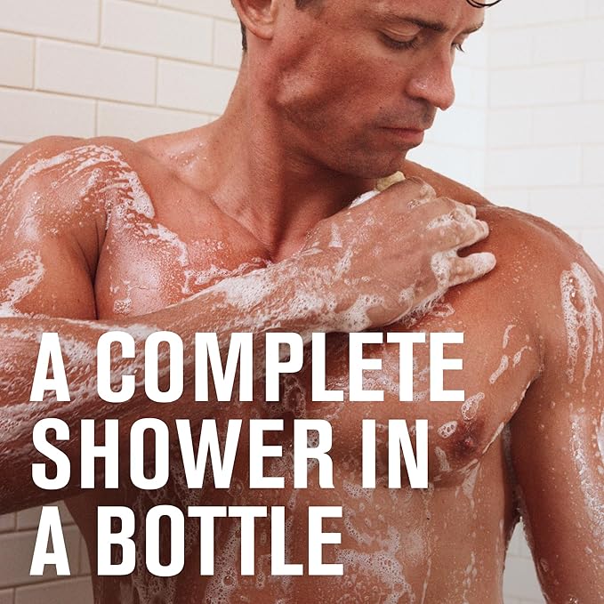 Every Man Jack Amber + Sandalwood Hydrating Mens 3-in-1 All Over Wash for All Skin and Hair Types - Body Wash, Shampoo and Conditioner with Naturally Derived Ingredients - 28.8oz (2 Pack)