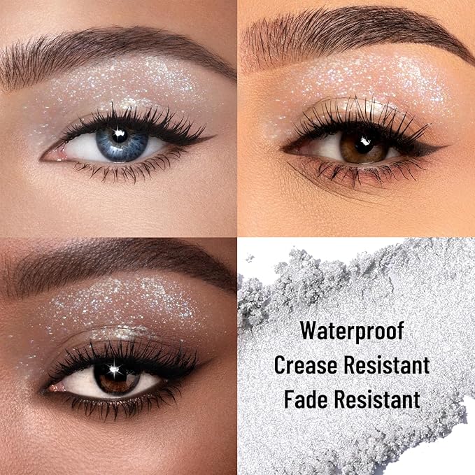 UCANBE Moonlight Single Eyeshadow Palette, Highly Pigmented Glitter Eye Shadow Powder, Professional Long-Lasting Waterproof Makeup Palette
