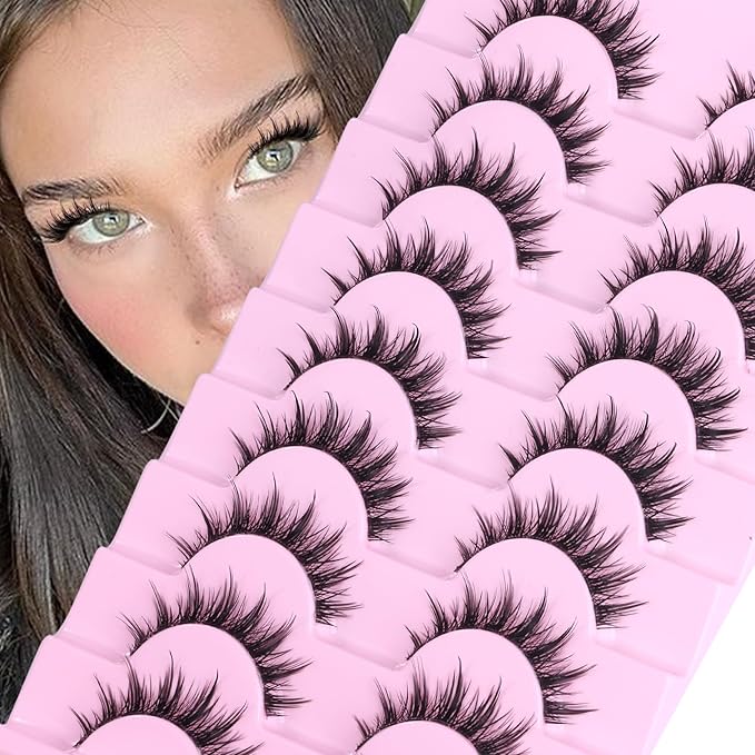 Manga Lashes Wispy False Eyelashes 3D Natural Eye Lashes Spiky Fake Lashes Anime Lashes Natural Look Chinese Makeup Lashes Pack by ALPHONSE