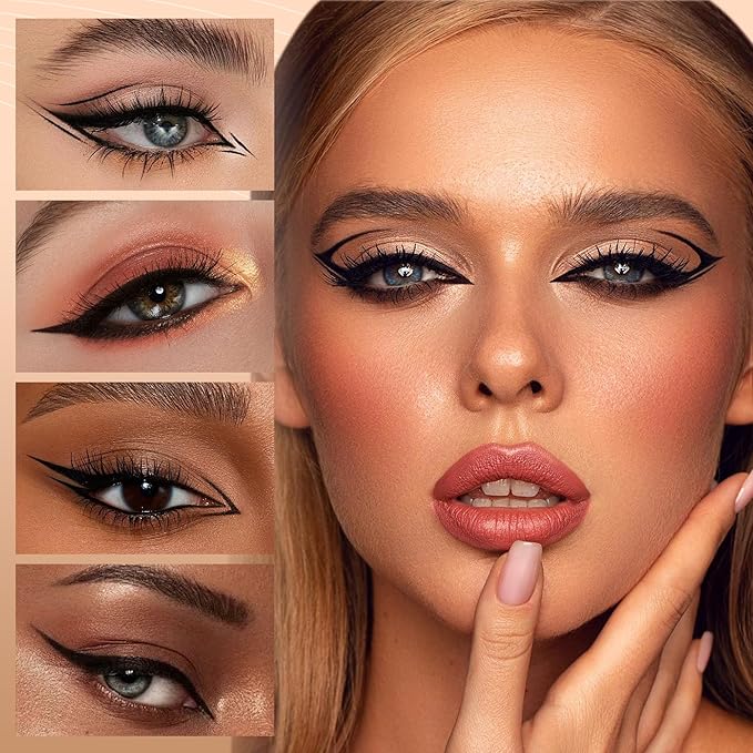 docolor Eyeliner, 2PCS Black Liquid Eyeliner Waterproof Eye Liner Pen Super Slim Precise All Day Black Eye Pencils Professional Makeup Liquid Eye Liner Pencil for Women
