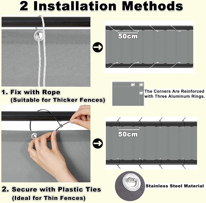 Privacy Fence Screen 4.9' x 49.2' Durable and UV Resistant Garden Fence - Image 6