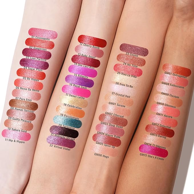 Oulac Matte Pinky Nude Lipstick with Glow Metallic Finish - Vegan Lipstick for Women, Creamy Texture, Hydrating Clean Beauty Formula, High-End Magnetic Hook Design, GM02 Ethereal