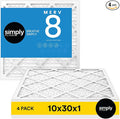 Simply 10x30x1 Air Filter, Merv 8, 4 Pack, by SimplyFilters