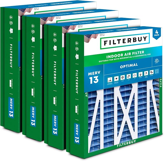 Filterbuy 21x23.5x5 Air Filter MERV 13 Optimal Smoke & Allergy Defense by Filterbuy