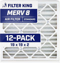 Filter King 19x19x2 Air Filter | 12-PACK | MERV 8 HVAC Pleated A/C Furnace by FilterKing
