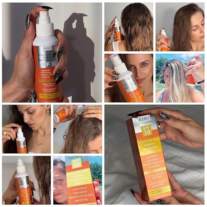 Premium SPF 30 Hair Sunscreen Spray | Non-Greasy UV Protection for Hair and Scalp | Prevents Color Fade and Dryness | Travel-Size UV Protection | Beach SunBlock | Scalp Sunscreen 4 oz 120 ml