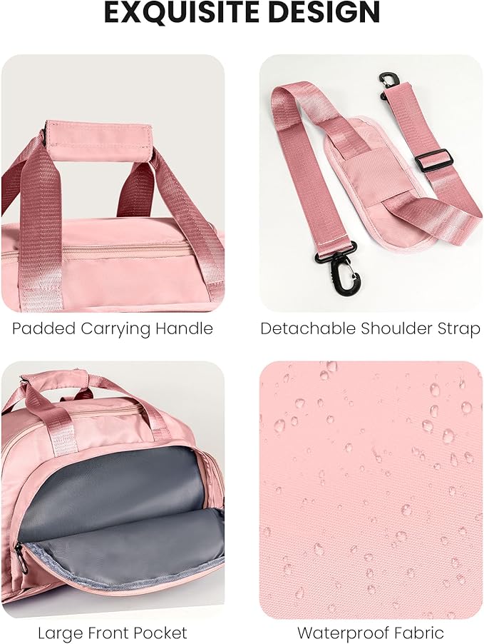 Daughter Gifts, Initial Gym Bags with Shoe Compartment, Dance Bag for Girls, Monogram Kid Overnight Bags, Travel Duffle Tote-Perfect for Ballet Sport Gymnastics Cheer (Letter G)