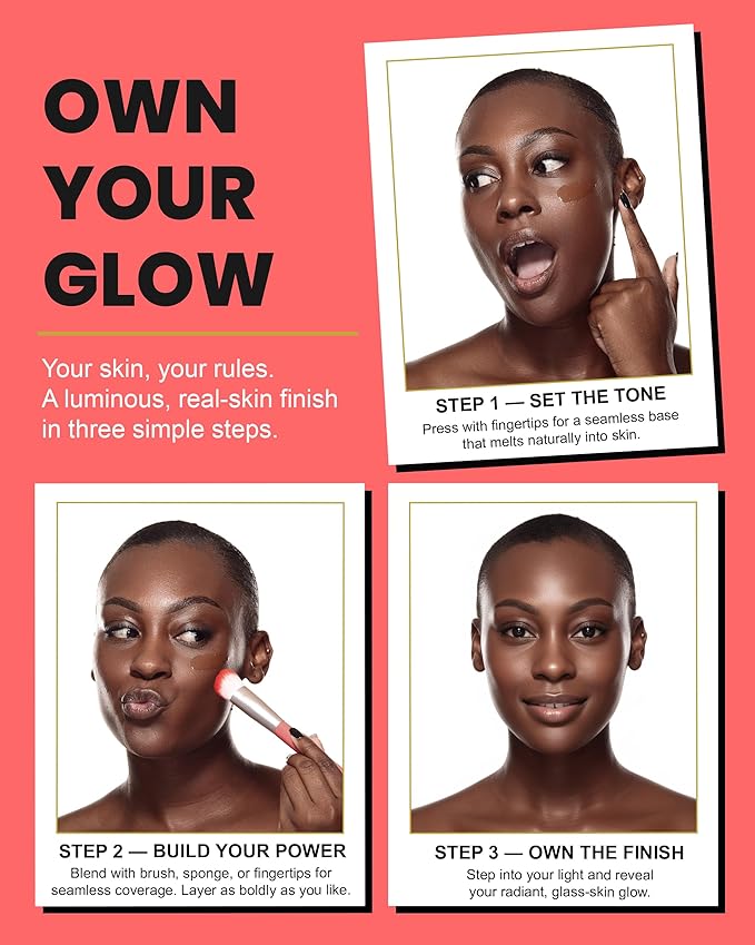 Konfident Glow Skin Tint – Warm Wholeness Hydrating Oil-Free Glass-Skin Foundation, Buildable Light-to-Medium Coverage, 30 ml – Inclusive Clean Makeup for Radiant Confidence