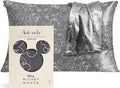 Kitsch & Disney Mickey Mouse Satin Pillowcase with Zipper Softer Than Silk, Cooling Pillow Case for Hair & Skin, Wrinkle-Free, Machine Washable, Queen/Standard 19x26