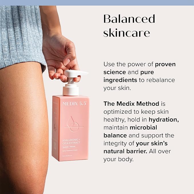 Medix 5.5 Hyaluronic Acid + Vitamin E Cream Body Lotion & Face Moisturizer | Hydrating Dry Skin Firming Lotion Minimizes Look Of Wrinkles, Stretch Marks, & Crepey Skin | Skin Care Products | 15 Fl Oz