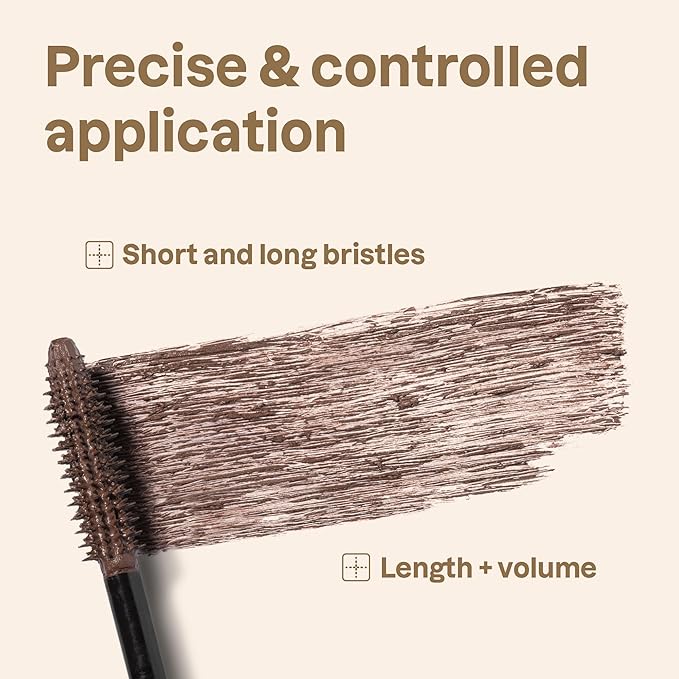 ATTITUDE Oceanly Serum Infused Mascara, EWG Verified, Eye Lash Serum, Length + Volume, Vegan Beauty and Makeup, Brown, 0.24 Oz