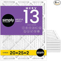 Simply 20x25x2 Air Filter, MERV 13, 6 Pack, Furnace Air Filter by SimplyFilters