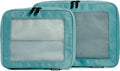 Aerotrunk Compression Packing Cubes for Travel - Luggage Organizer Bags - Double Zipper Packing Cubes for Suitcases (2-Pack, Teal)