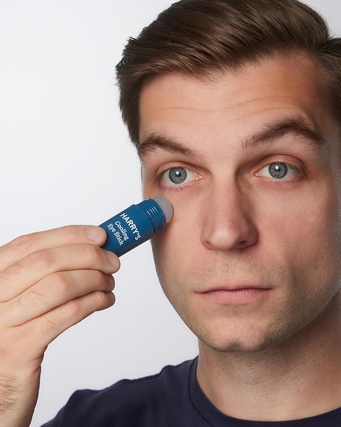 Harry's Cooling Eye Kit for Men - Gua Sha Depuffing Facial Massage Tool and Cooling Eye Stick