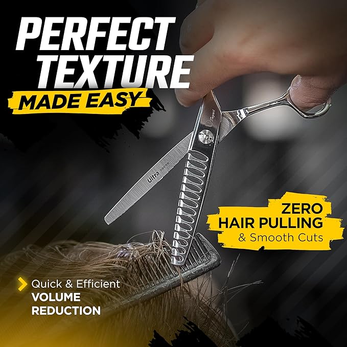 Fagaci Hair Thinning Scissors 6" with 440C Steel, Ultra Sharp & Superior Cuts Texturizing Shears, Extreme Durability Texturizing Scissors, Barber Thinning Shears, Hair Cutting for Women & Men
