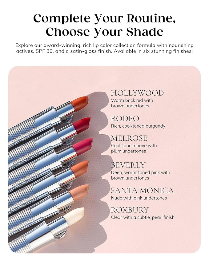 KAPLAN MD Perfect Pout SPF Lipstick – Anti-Aging Lipstick with SPF 30, Hyaluronic Acid & Maxi-Lip Peptide – Moisturizing Color for Dry Lips – Non-Sticky Cruelty-Free Formula – SANTA MONICA