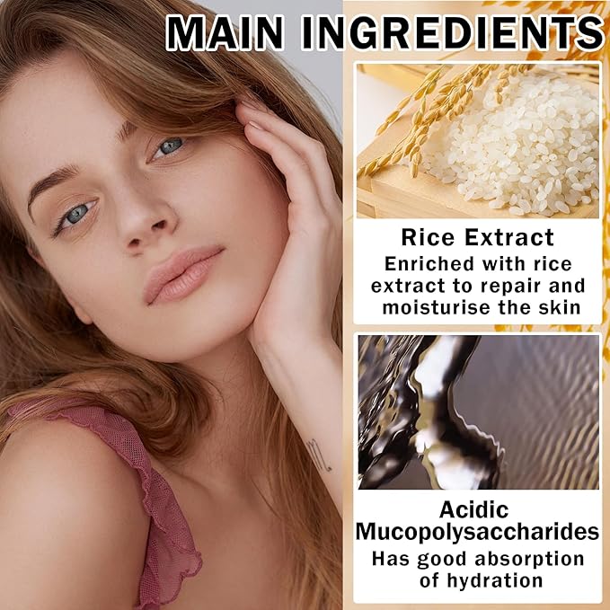 Crema De Arroz para La Piel De Cara Y Cerrar Los Poros Quitar Manchas White Rice Serum for Face Essence Deep Moisturizing Nourishing Suero Crema Para Las Manchas En De La Cara(3PCS)