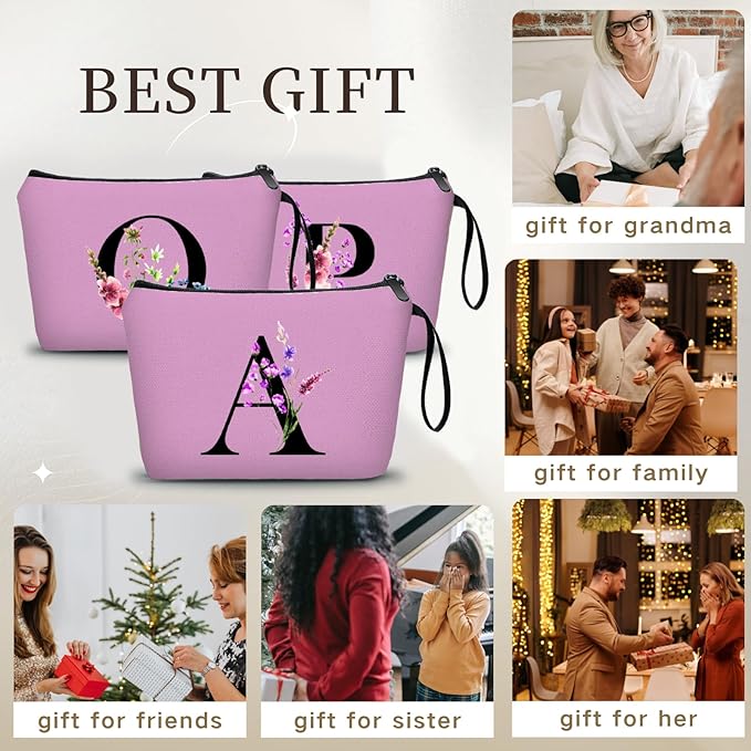 SEAMOON Maid of Honor Friendship Birthday Gifts for Women Her Aunt Sister Bridesmaid Coworkers Bride Personalized Makeup Cosmetic bag with Mirror Mothers Day Christmas Graduation A