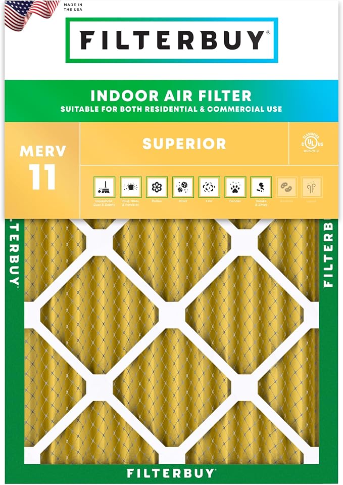 Filterbuy 29x30x2 Air Filter MERV 11 Superior Pet & Allergy Defense, by Filterbuy