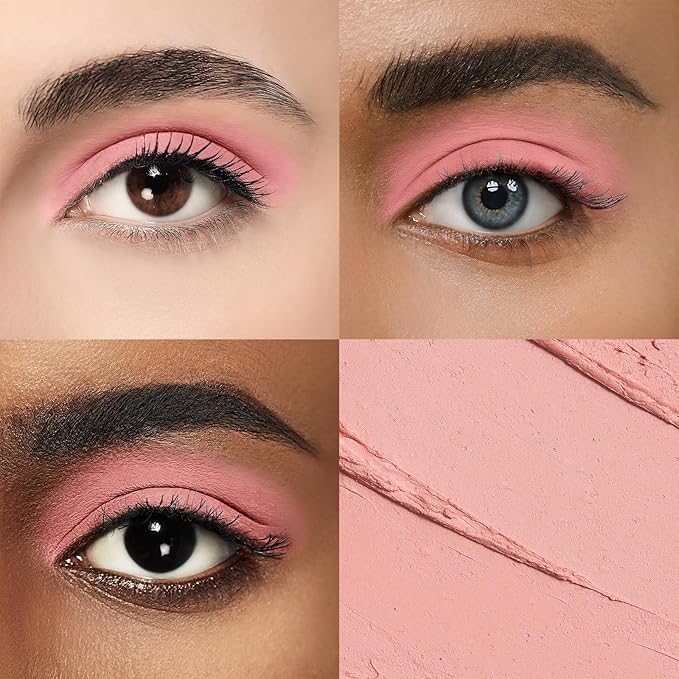 Longwear Cream Eye Shadow Sticks(68 Clove Pink Matte),Smudge-Proof, Waterproof Eyeshadow,Silky Formula Glitter With Makeup Brush,Pink Eyeshadow Stick