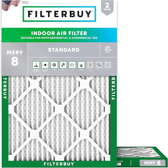 Filterbuy 16.5x21x1 Air Filter MERV 8 Essential Dust & Allergy Defense by Filterbuy