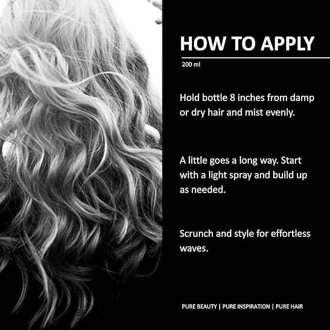 pH PURE HAIR Sea Salt Spray for Beach Waves - Volumizing Hair Spray for All Hair Types - Lightweight Unscented Formula for Textured Wavy Hair - Perfect for Curly, Wavy & Straight Hair - 6.76 Oz