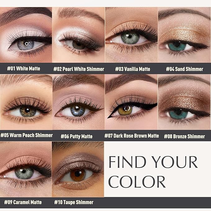Matte Eyeshadow Stick, Dark Rose Brown Cream Eye Shadow Long-Lasting Crease-Proof Eyeliner Pencil High Pigmented Neutral Highlighter Makeup Crayon with Blending Brush & Built-in Sharpener