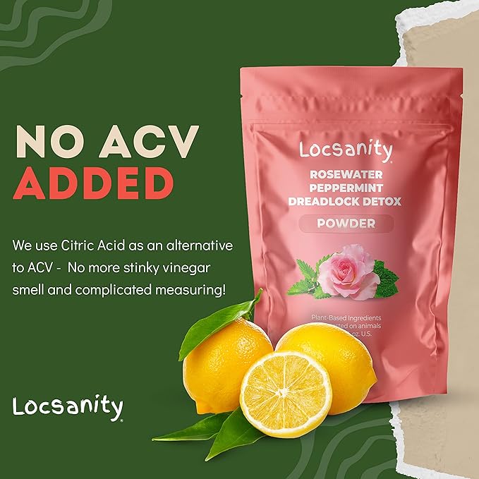 Locsanity Dreadlock Hair Scalp Detox - Deep Clean Dreadlock Powder, Cleansing Conditioner - Natural Hair Cleanser for Build Up - ACV Alternative, Loc Care and Maintenance Products