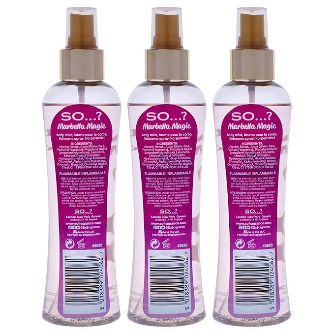 So...? Marbella Magic Body Mist for Women - 6.9 oz Body Mist - Pack of 3