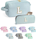 YOOLIFE Gifts for Teen Girls - Personalized Initial Makeup Bag, Birthday Gifts for Women Sister Friend Daughter Girls Kids