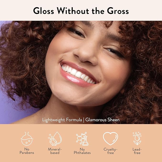 Juwel Cosmetics Luminizing Lip Gloss – Hydrating & Moisturizing for Dry Lips with Beeswax, Castor Oil & Vitamin E, Smooth Finish Tinted Lip Gloss for Women, Vegan, Booty