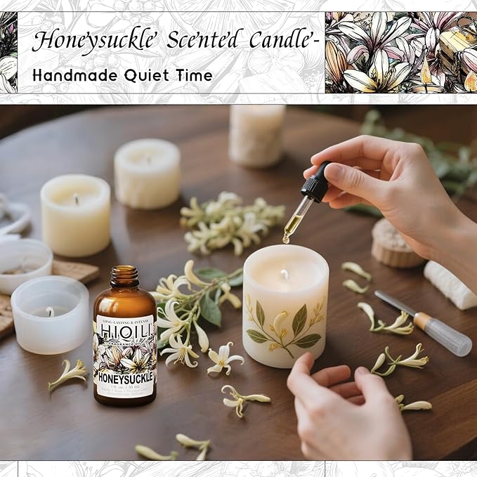 HIQILI Honeysuckle Fragrance Oil for Home Diffuser, Prefect for Candle & Soap Making, Relaxation, Beautiful Gifts - 1 Fl Oz