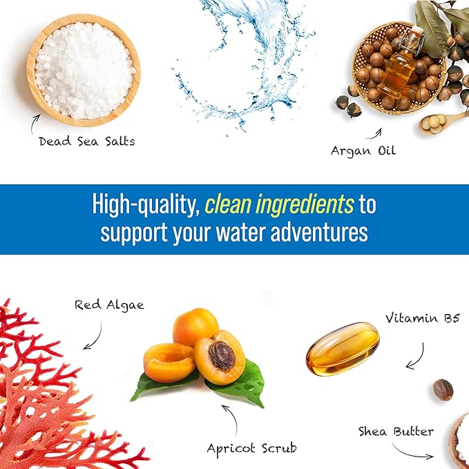 TRIHARD Chlorine Removal Body Wash, Protects and Hydrates Sensitive Skin from Pool and Ocean, Pool Essentials for Post Swim Chlorine Skin Protection