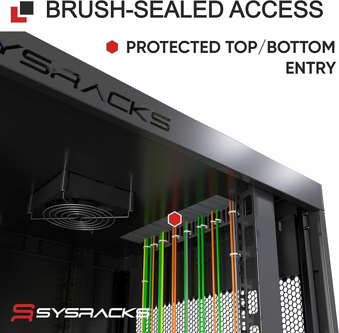 Sysracks 22U Wall Mount Server Rack Cabinet, 19” Locking Network Rack, 24” Deep - Image 8