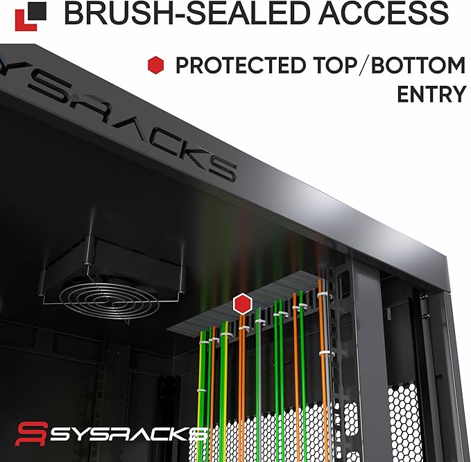 Sysracks 18U Wall Mount Server Rack Cabinet, 19” Locking Network Rack, 24” Deep - Image 5