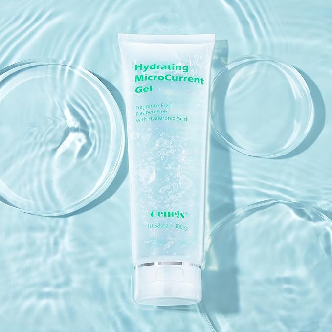 Hydrating Microcurrent Conductive Gel, Fragrance-Free, Paraben-Free, Gel Primer with Hyaluronic Acid, Non-irritating, Moisturizing Gel for RF, 300g Tube, Clear