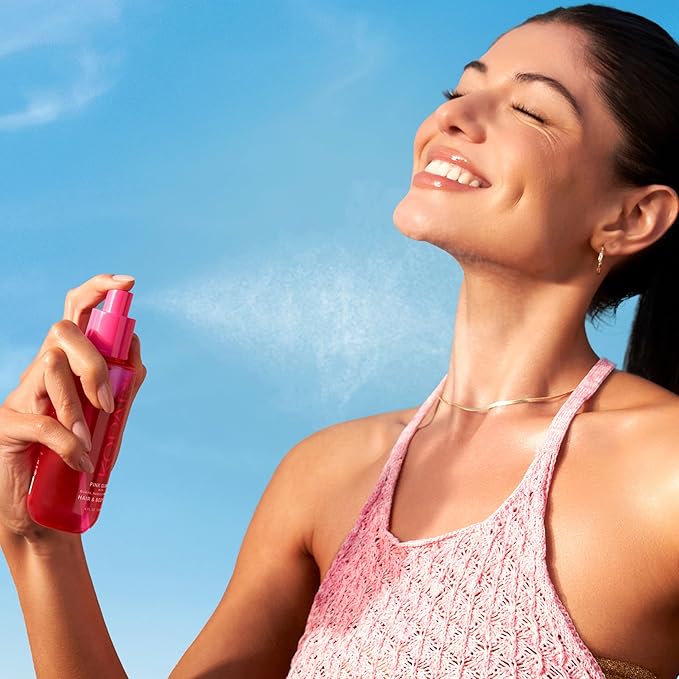Kopari Pink Guava Hair & Body Mist – Guava, Mango, Mandarin, Coconut, Vanilla & Sandalwood Scent, Long-Lasting Clean Fragrance Spray, Vegan & Cruelty-Free, 4 oz
