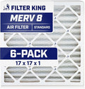 Filter King 17x17x1 Air Filter | 6-PACK | MERV 8 HVAC Pleated A/C Furnace by FilterKing