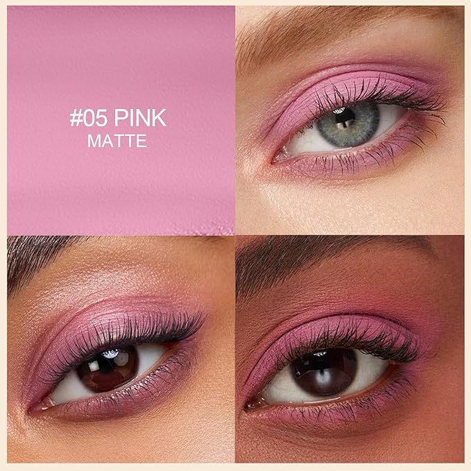Erinde Waterproof Eyeshadow Stick, Cream Eye Shadow Stick, Long-Lasting, Crease-Proof, Cream to Powder Buildable & Blendable Eye Shadow Pencils Crayon, Vegan & Cruelty-Free, 05 Pink